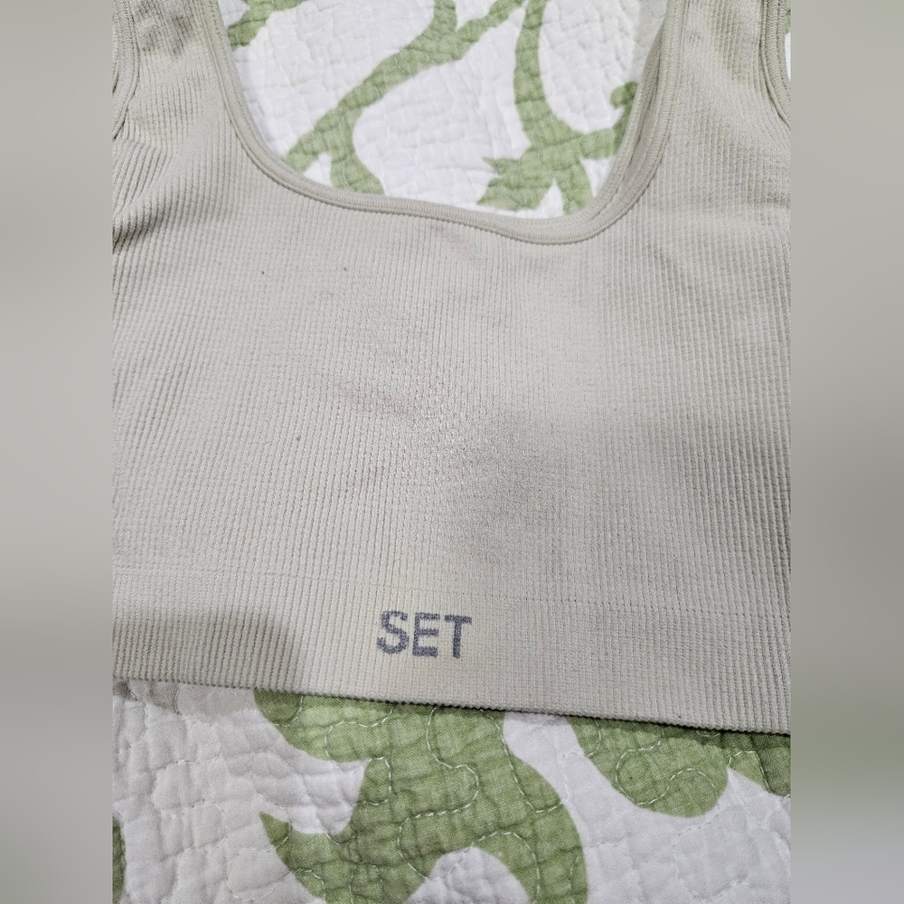 SET Active Ribbed Top in Light Beige - Picture 2 of 4
